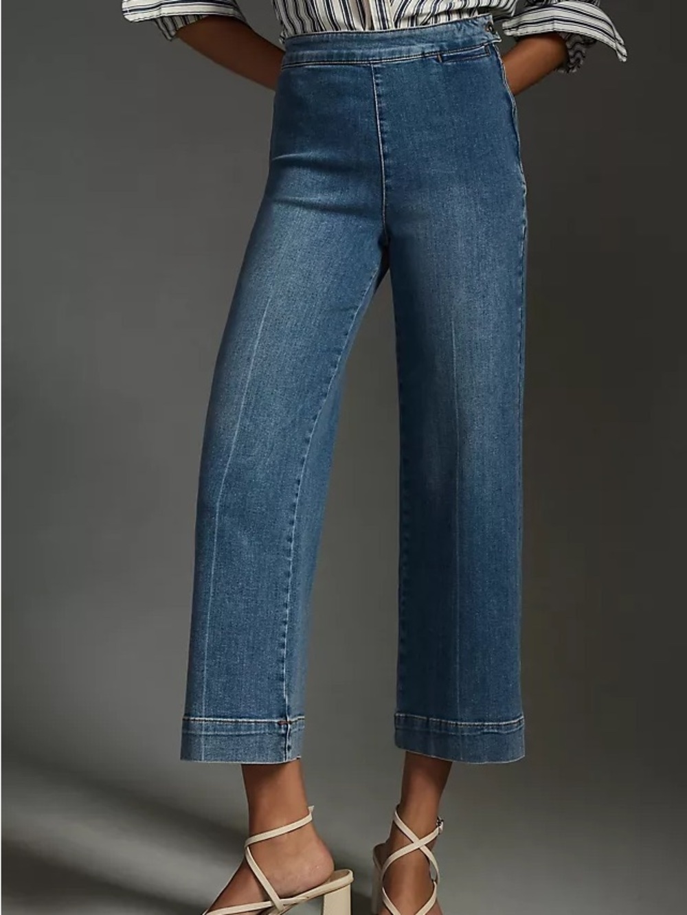 Pilcro by Anthropologie The Skipper High Rise Crop Wide Leg Jean